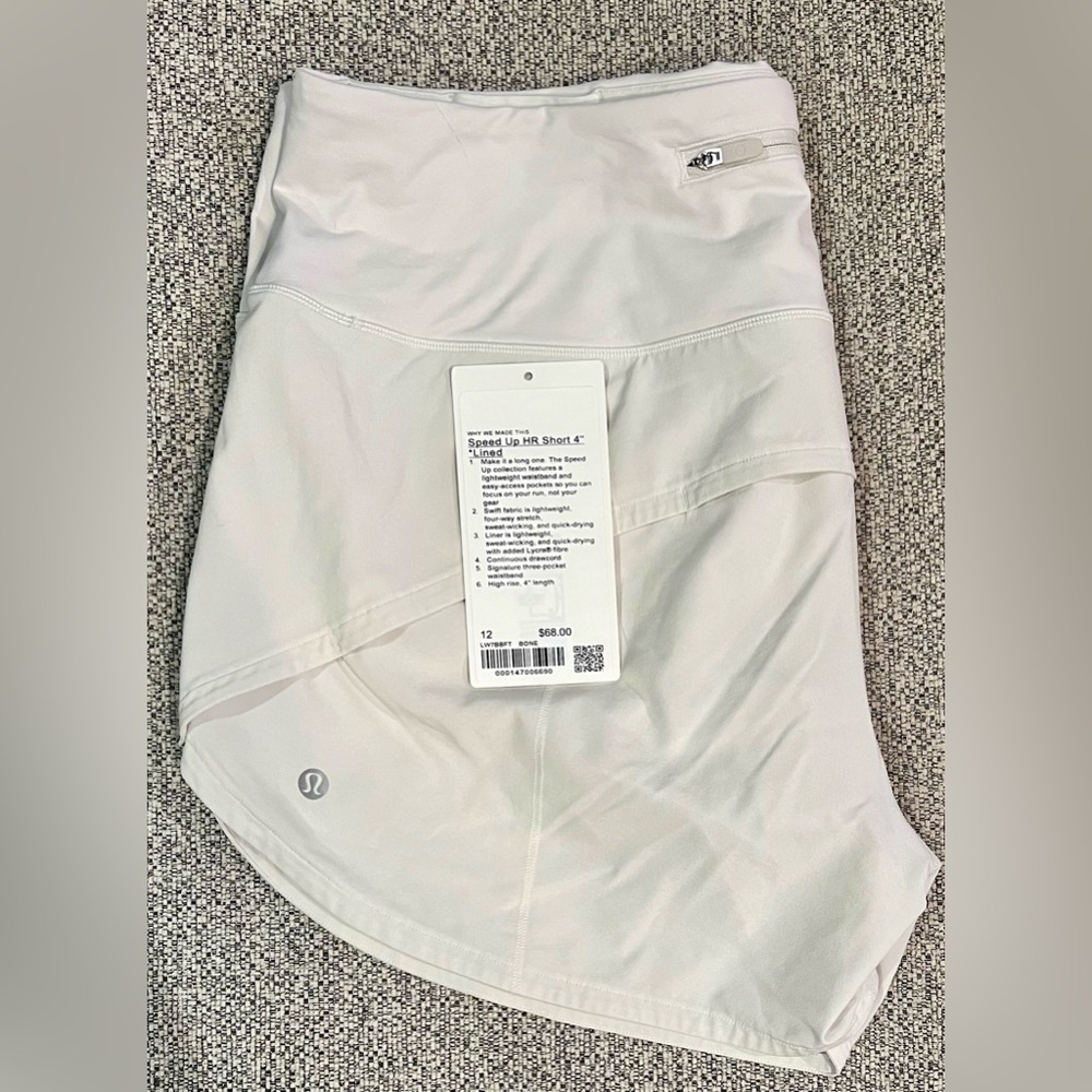 Lululemon Speed Up Shorts Size 12 Bone